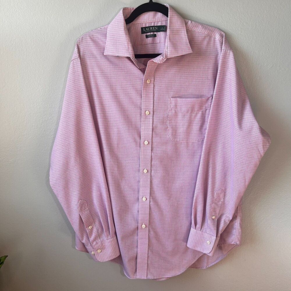 Ralph Lauren Shirt Mens XL Pink Black Plaid Button Down Long Sleeve NWOT